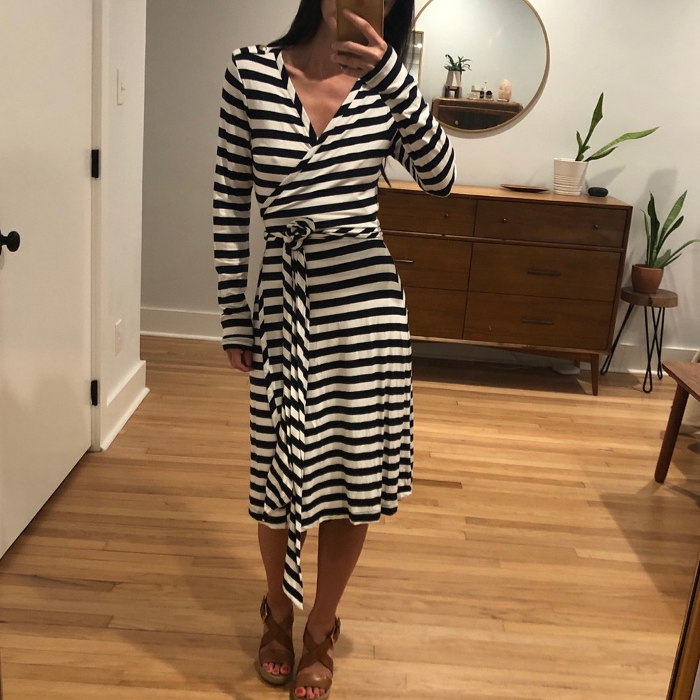 Banana Republic Striped Wrap Dress